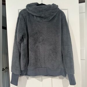 90 Degree By Reflex Gray Fuzzy Cowl Neck Sweater